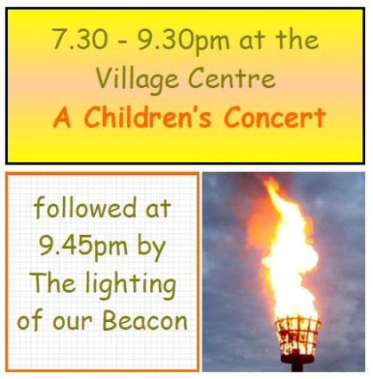 poster for childrens concert and beacon lighting